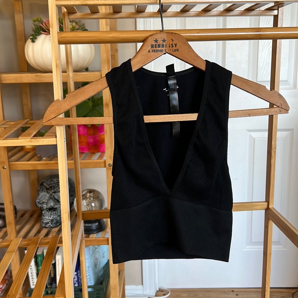 Urban Outfitters Black Ribbed Crop Top